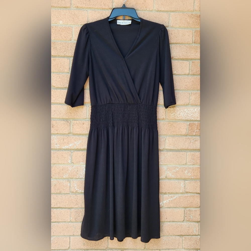 Christine Von Lumbe Black Dress Women's Size 10 Vintage
